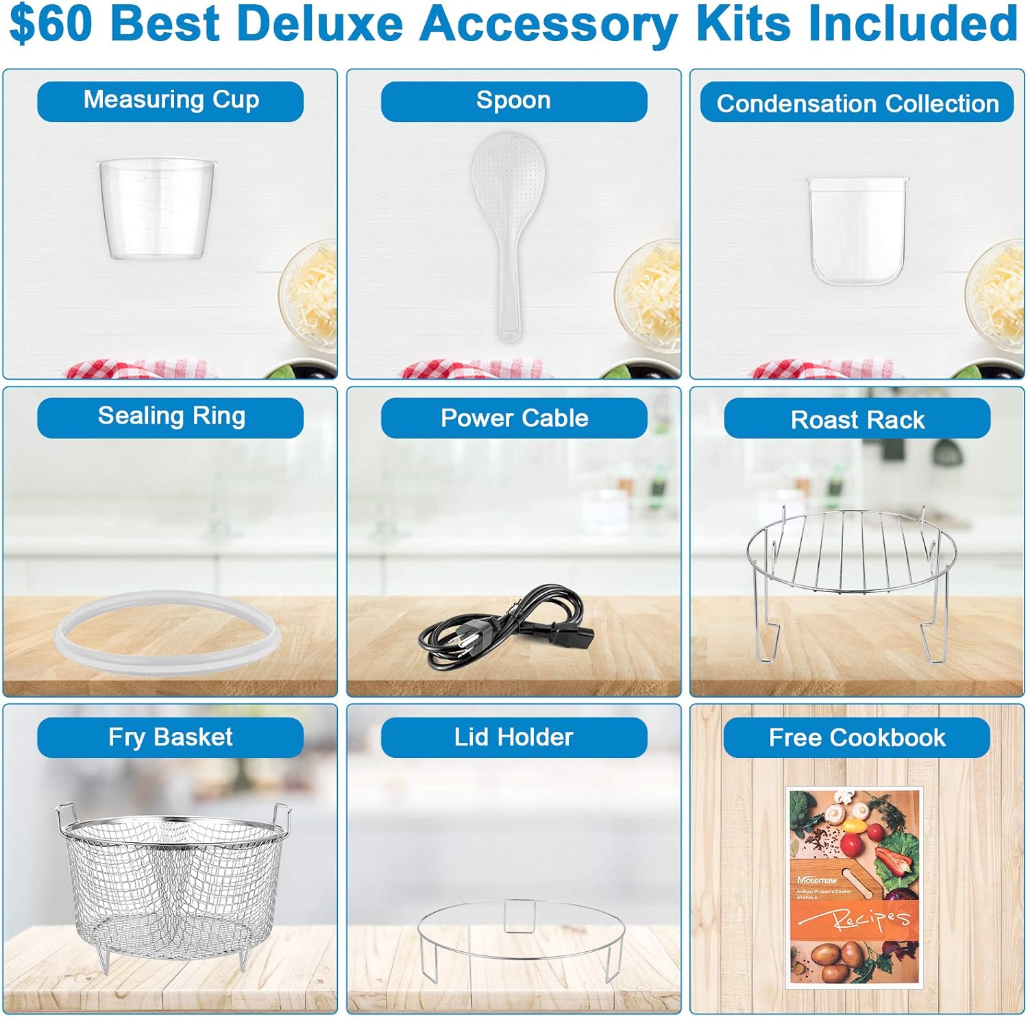 17-In-1 Instapot 6 Quart Electric Pressure Cooker Air Fryer Combo, 1500W Slow Cooker, Multicooker, Rice Cooker with Nesting Broil Rack/Two Detachable Lids, Smart LED Touchscreen, Recipe Book : Home & Kitchen