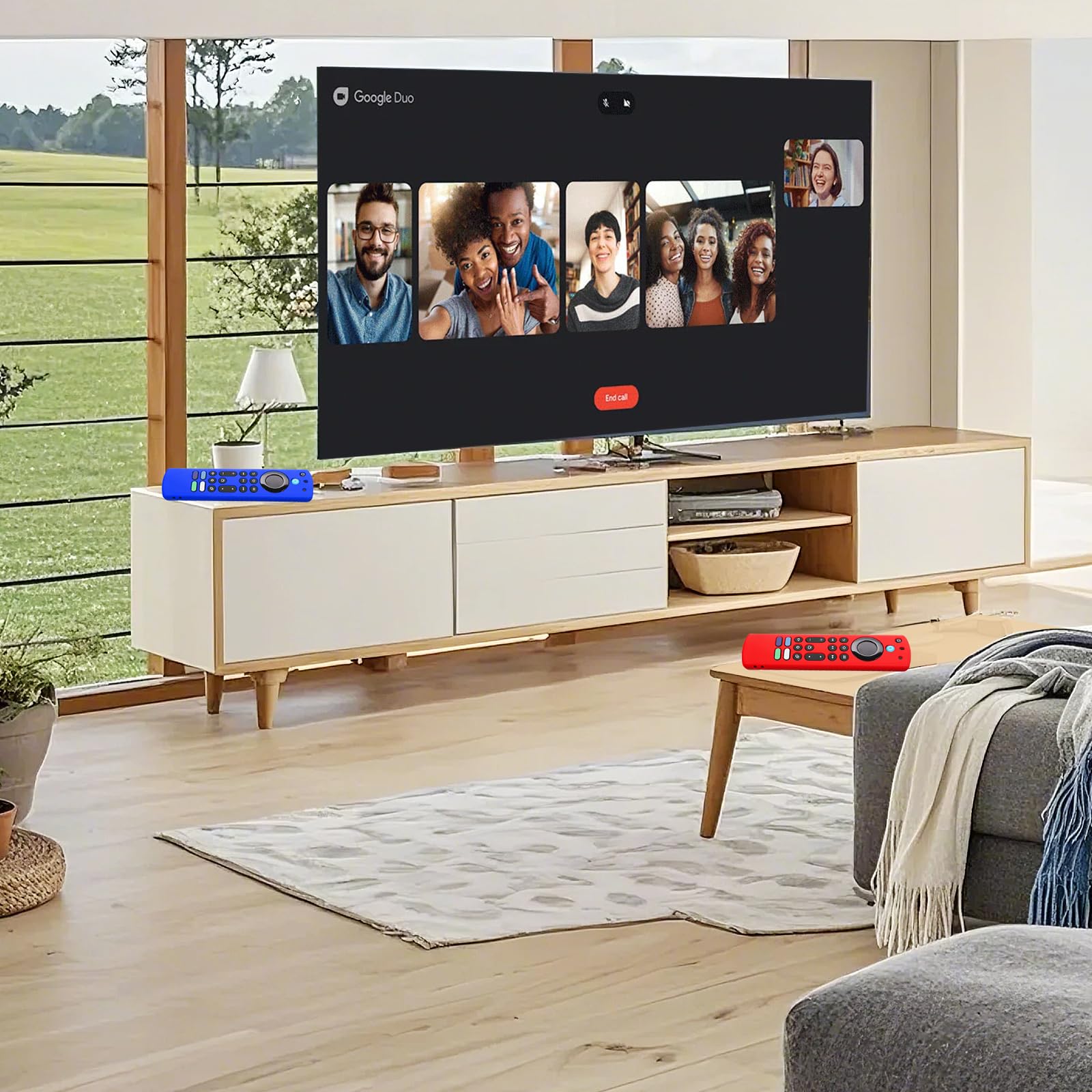 OneBom (2 szt.) Silikonowy pokrowiec na pilota do Firetv 4K Max (2nd )/ Insignia/Pioneer/Omni (QLED) Series Alexa Voice Remote Enhanced w, antypoślizgowy futerał ochronny ze smyczą w tym samym kolorze