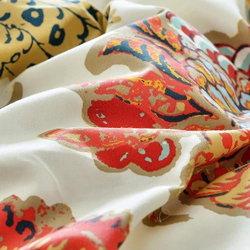 Miniatura 2 de Softta Fundas de almohadafundas de almohada de 20 x 36 pulgadas, diseño de flores desgastadas, coloridas, rojas y naranjas, de lujo, bohemio,