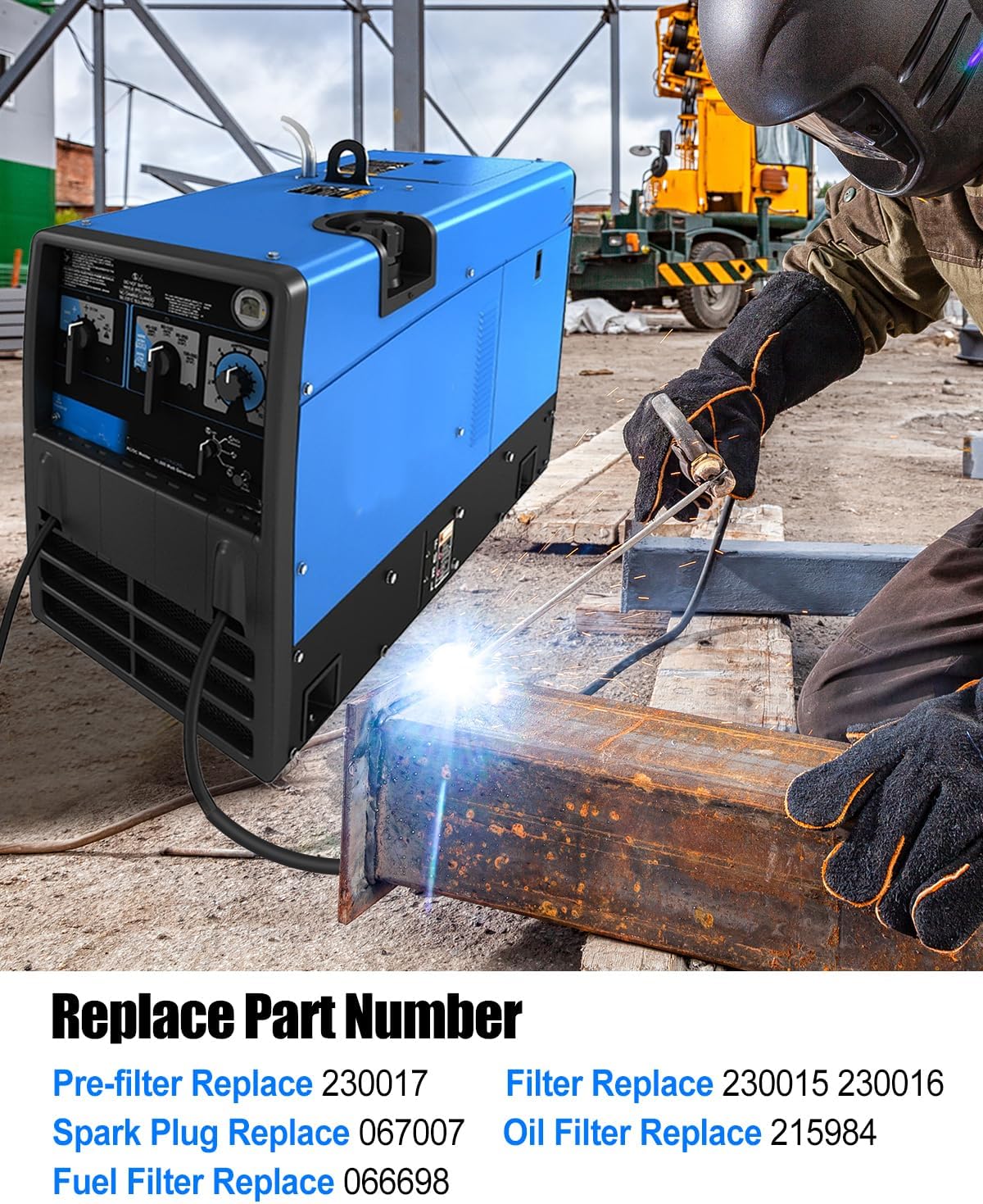 Replace 230015 Tune-Up Filter Kit Compatible with Miller Bobcat 225 250 260 Trailblazer 275 302 275 325 Engine Driven Welder