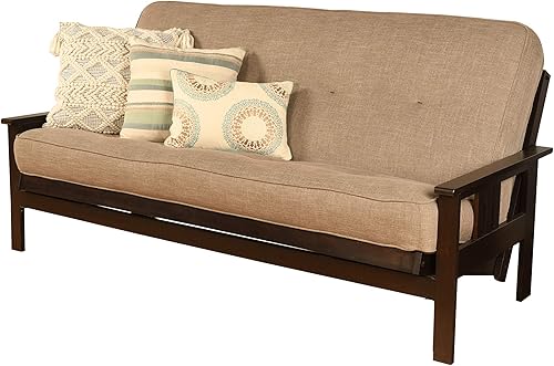 Vista 39 de MFD Futón Montana, Verde, Tela Madera, Colchón de ante de turba