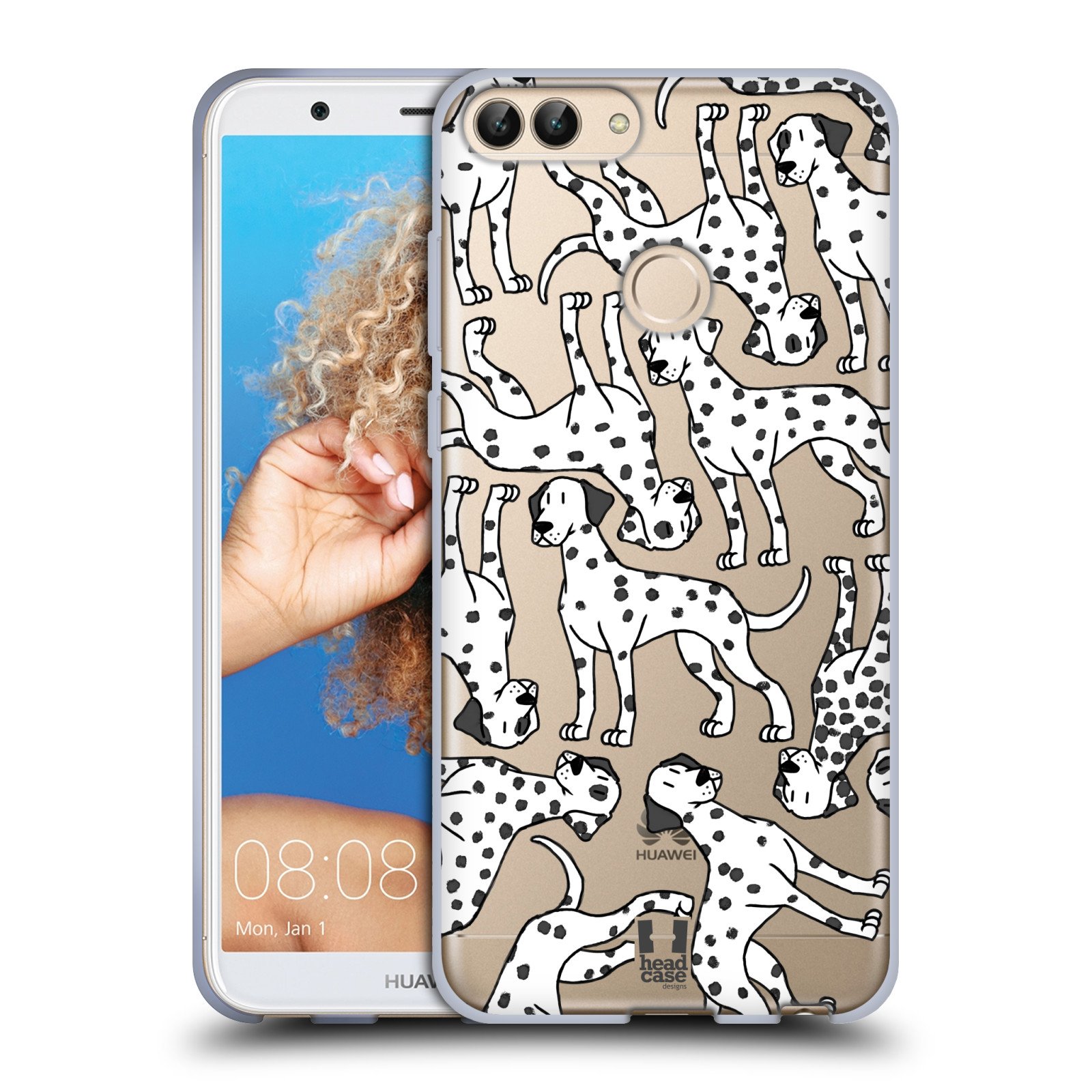 Head Case DesignsDalmatian Dog Breed Patterns 4 Soft Gel Case Compatible With Huawei P Smart/Enjoy 7S