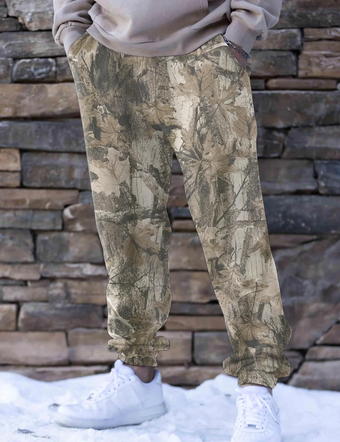 Men’s Camo Baggy Sweatpants Graphic Print Workout Streetwear Joggers Pants for Men Fleece Sweats with Pockets - Image 5