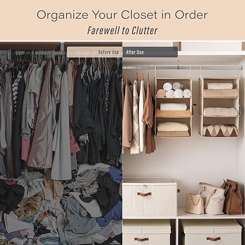 Miniatura 6 de StorageWorks Organizador colgante de armario con 6 estantes, dos estantes separables de 3 estantes, 13 pulgadas de profundidad x 15 pulgadas de