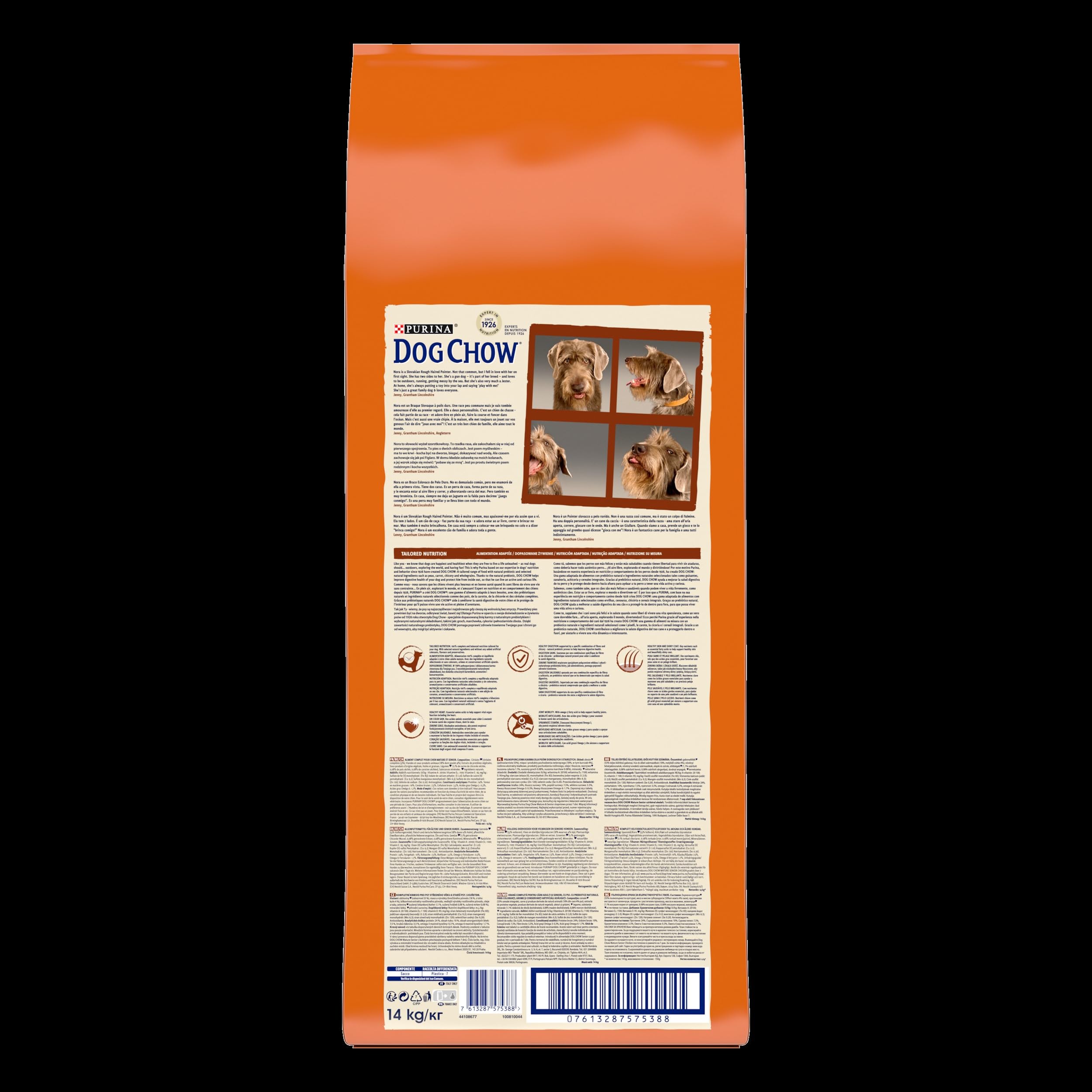 PURINA DOG CHOW Mature Adult Cane Crocchette con Pollo, 14 kg