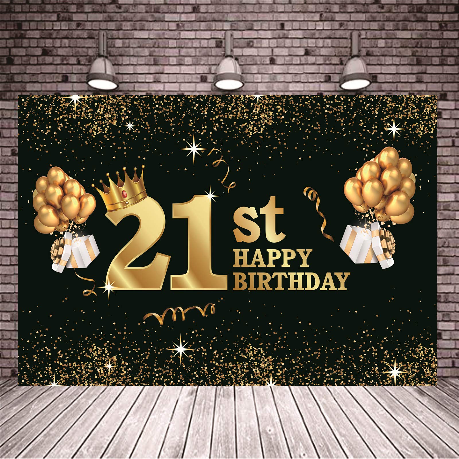 Buy 21st Happy Birthday Backdrop for Twenty-one Years Old Age Birthday ...