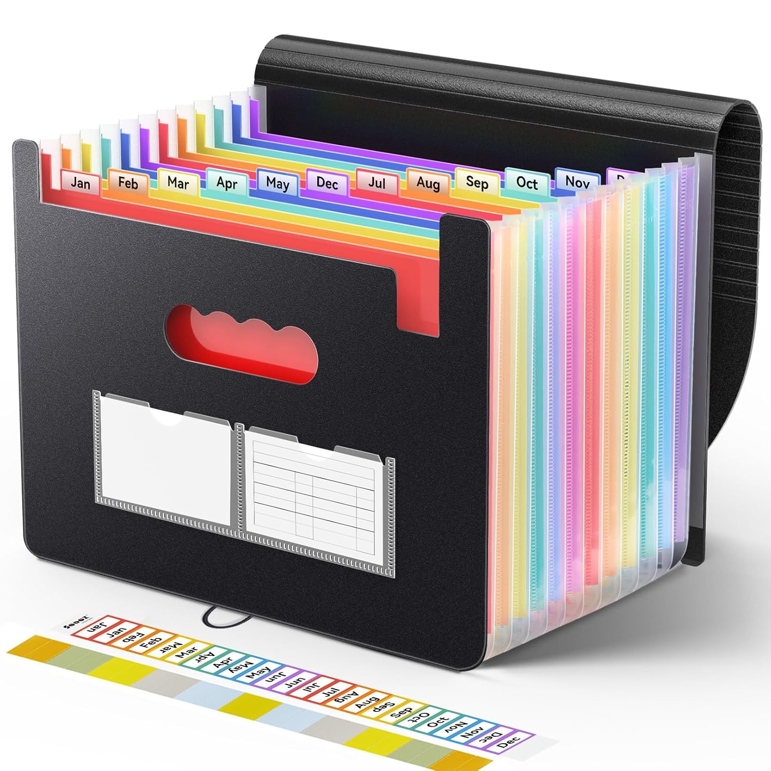 Sooez Accordion File Organizer 13 Pockets Expanding File Folder Portable Monthly Paper Bill Tax Receipt Organizer Letter A4