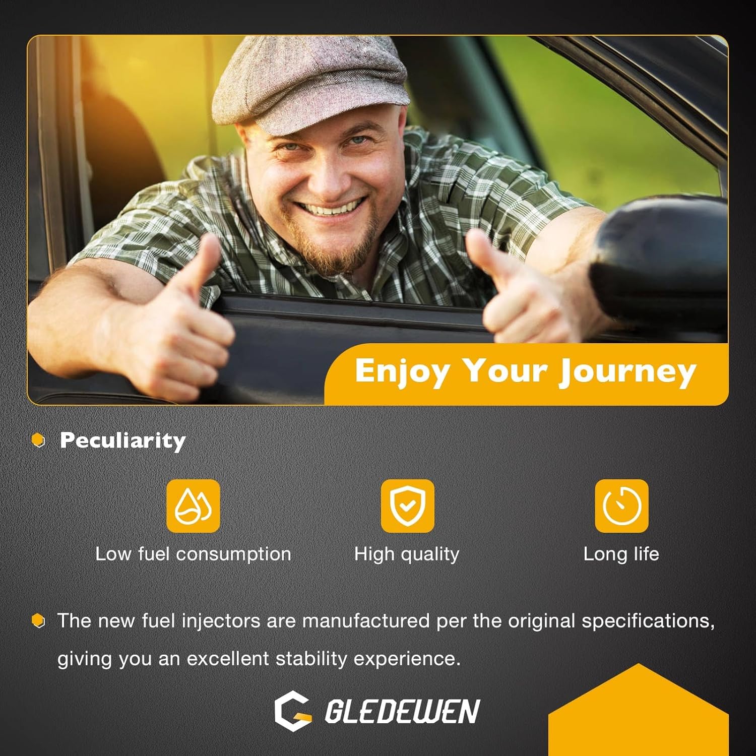 Gledewen Fuel Injectors 4 Holes Compatible with Ford Escape/Fusion 2009-2012,Tribute 2009-2011, Mercury Mariner/Milan 2009-2011 3.0L V6, Fuel Injector Replacements 0280158189 FJ998 822-11217 Set of 6