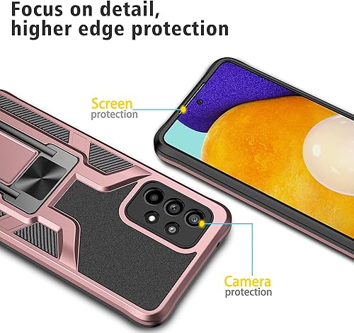 Miniatura 6 de Asuwish Funda compatible con Samsung Galaxy A52 5G4G, protector de pantalla de vidrio templado, soporte de anillo, accesorios para celular, fundas