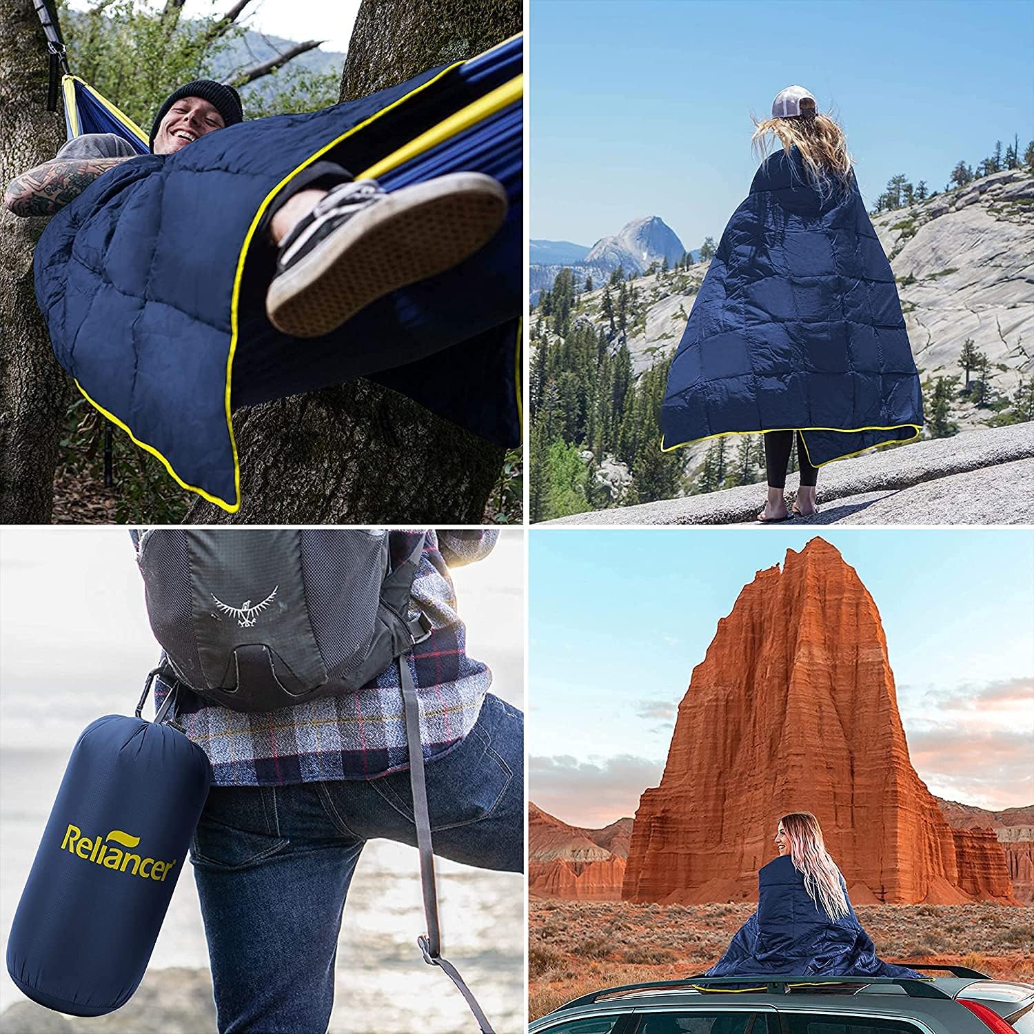 Puffy Camping Blanket 80" X 54" Outdoor Ultralight Backpacking Quilt Super Warm Hammock Top Quilt Wearable Adventure Blankets Waterproof Stadium Blanket for Airplane Travel Picnics Beach Trip Hiking : Sports & Outdoors