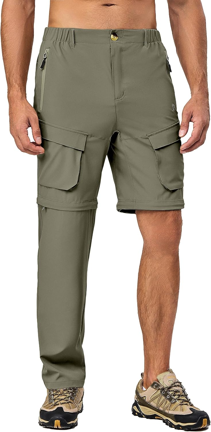 Little Donkey Andy Men's Quick Dry Zip Off Convertible Pants Elastic Lightweight Hiking Travel Golf