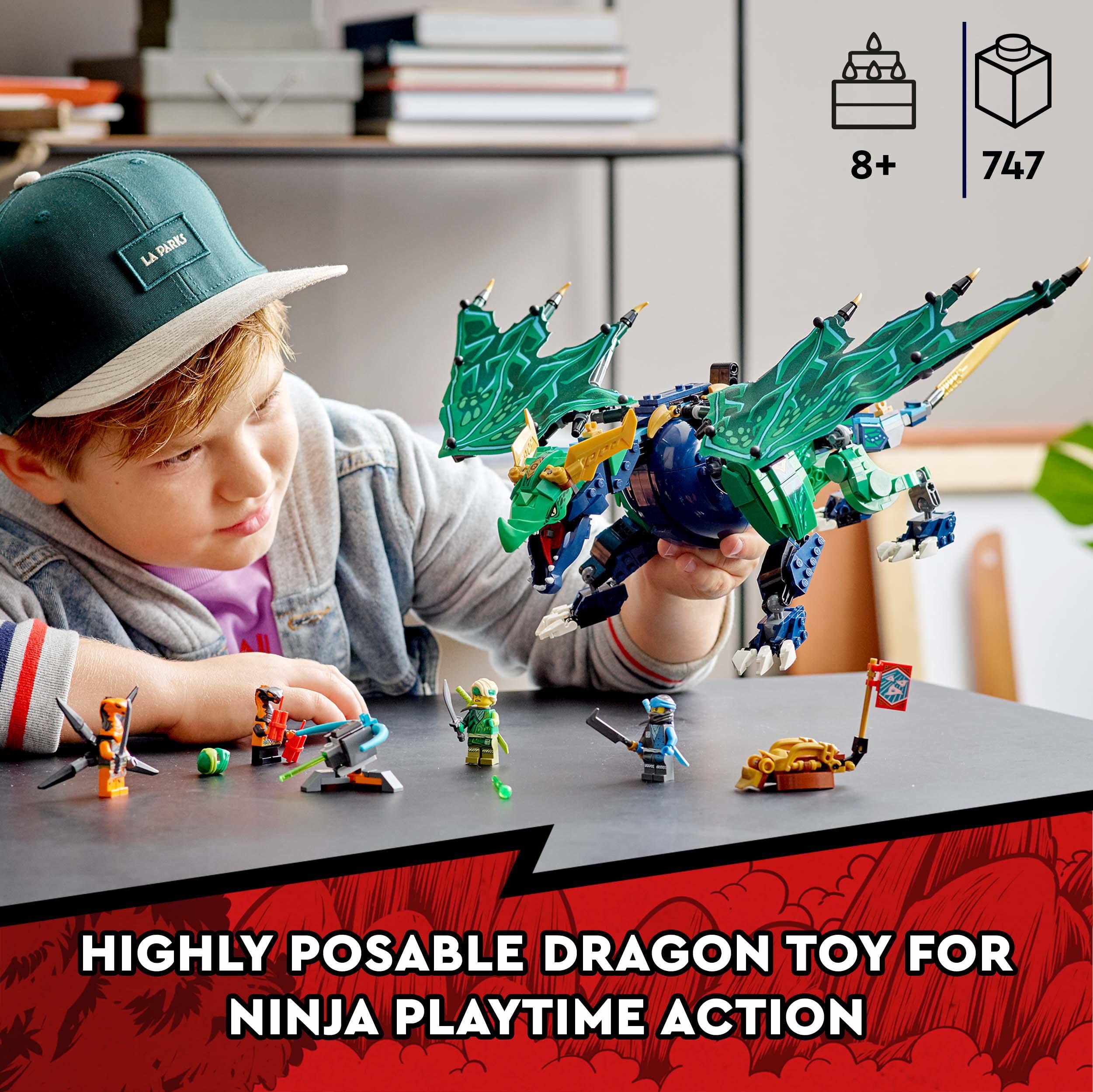LEGO 71766 NINJAGO Lloyd’s Legendary Dragon Toy, Set with Viper ...