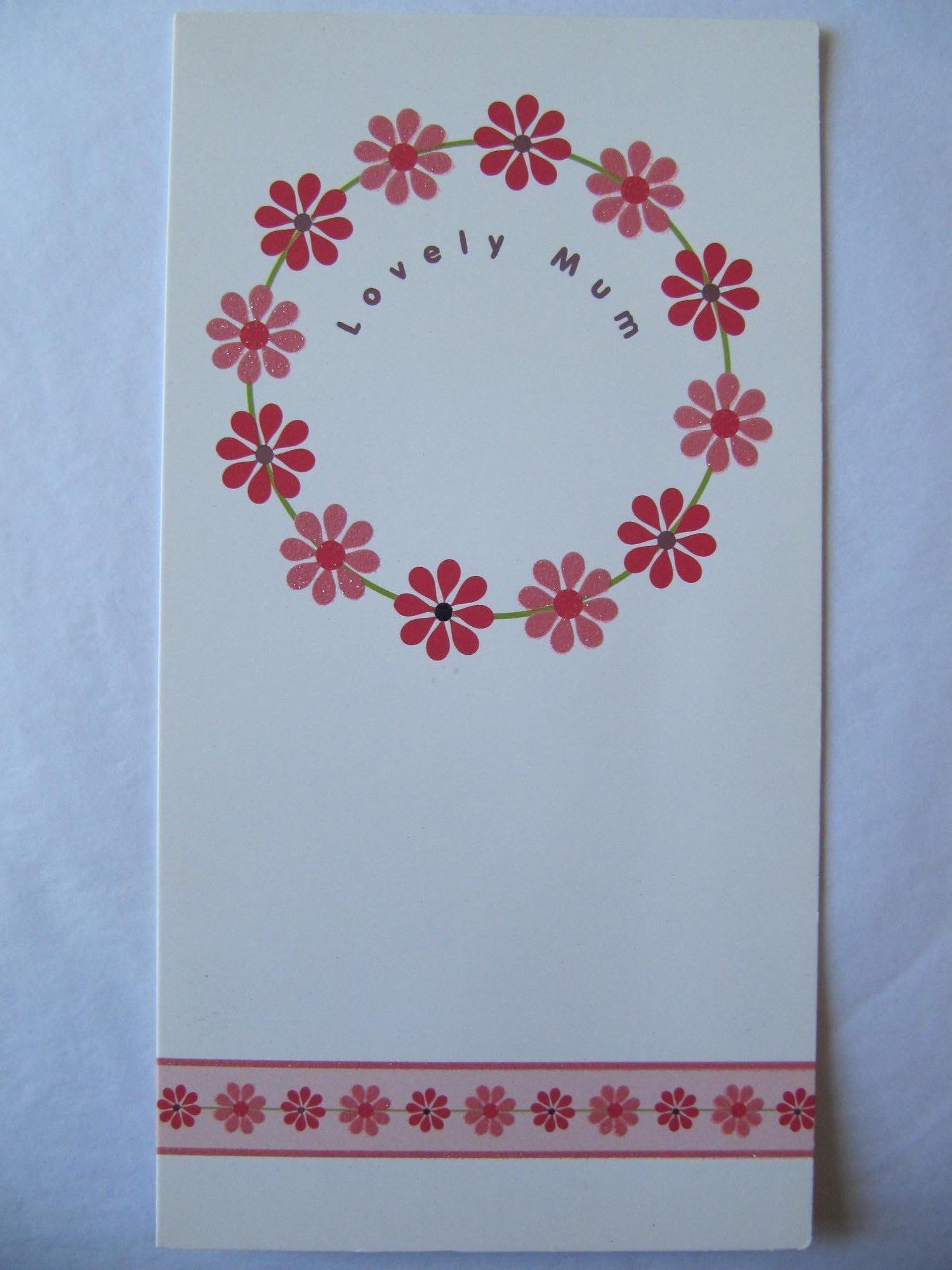 HALLMARK GORGEOUS GLITTER COATED FLOWERS LOVELY MUM BIRTHDAY GREETING CARD