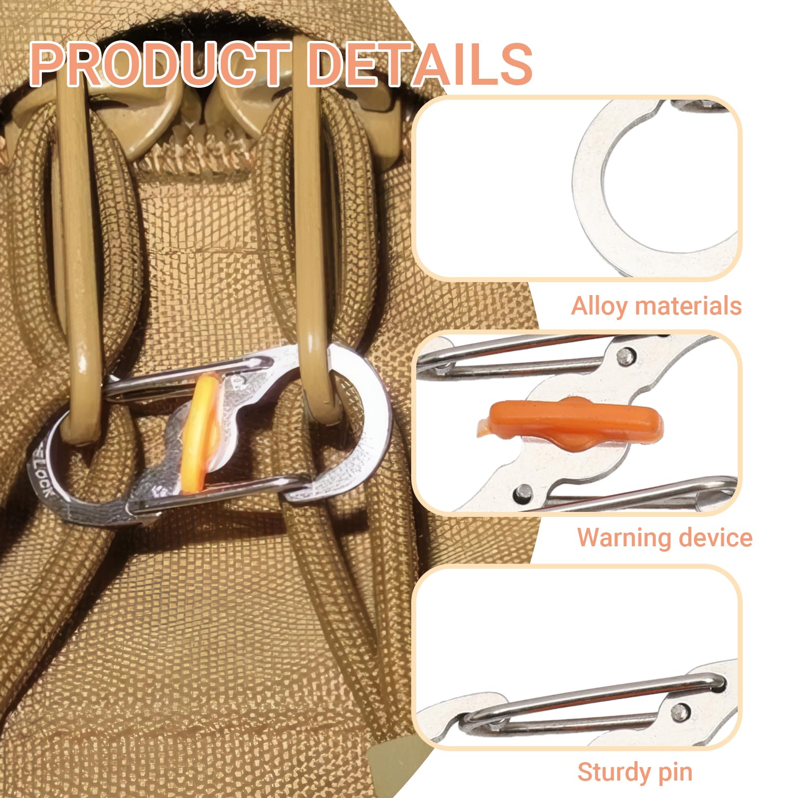 10 x Mini S-Shaped Carabiners, Small Stainless Steel Carabiner