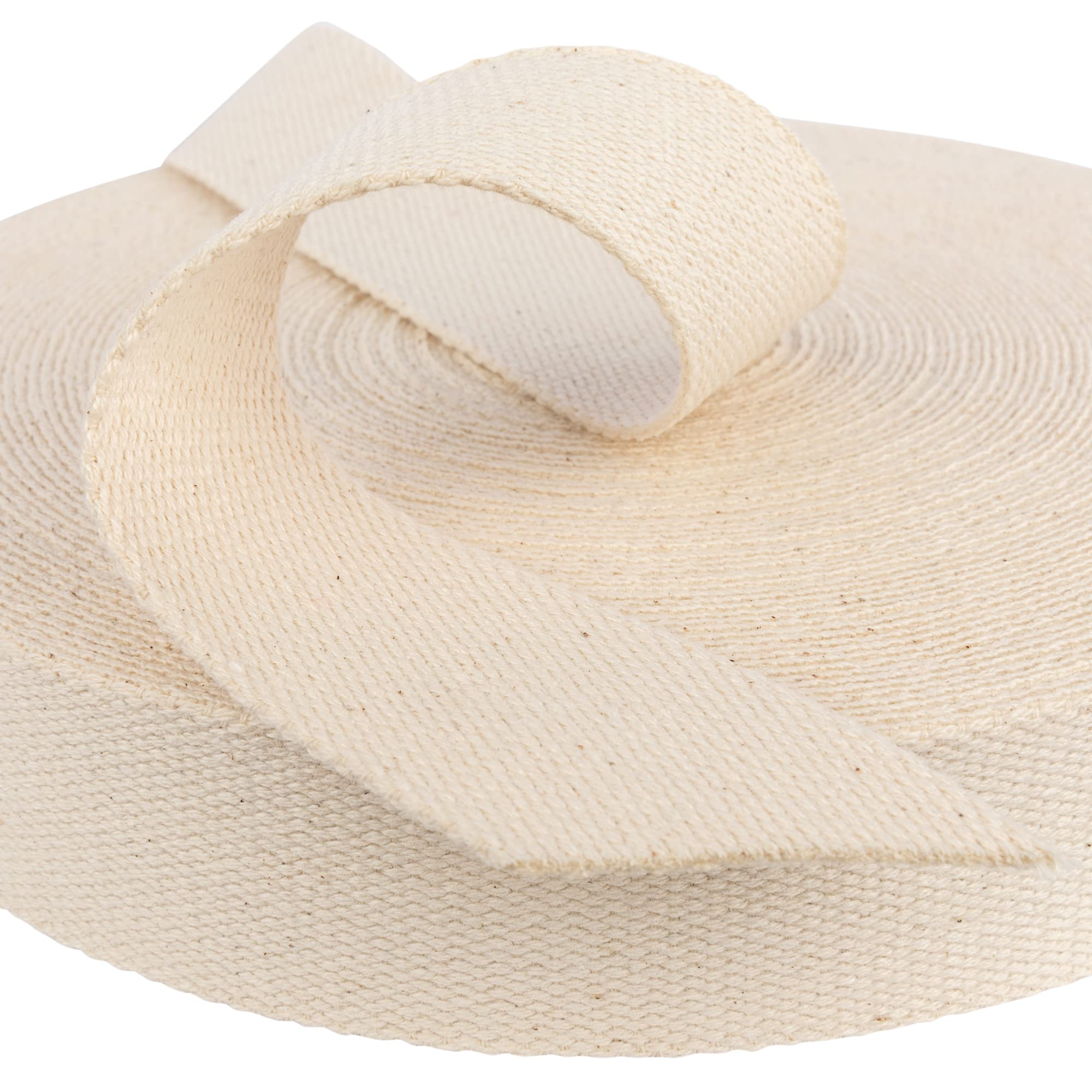 Cotton Bag Strapping - 35mm Wide Premium Rucksack Luggage Strap, Cotton Fabric, Webbing Strap, Heavy Duty Straps, Bag Making Supplies, Upholstery Strap by Discount Fabrics LTD (Natural,5m)