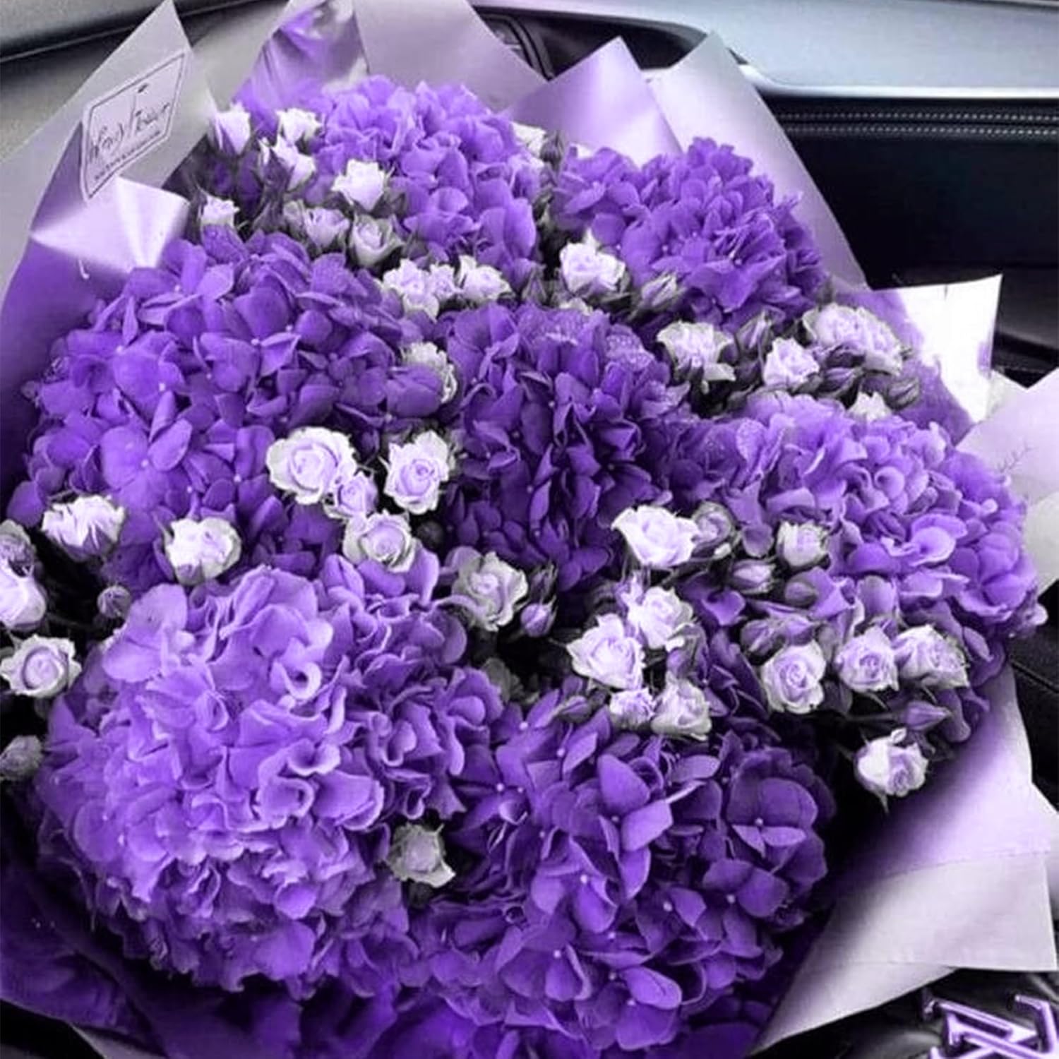 5pcs Hydrangea Artificial Flowers Real Touch 20 inch Lifelike Hydrangea Flower for Home Wedding Office Party Living Room Decoration (Purple#2) - Image 3