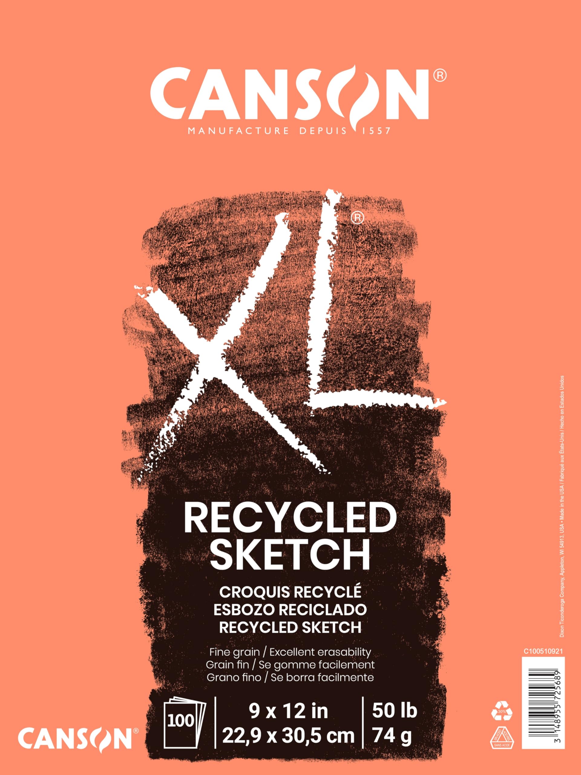 Amazon.com: Canson XL Recycled Sketch Paper Pad 9
