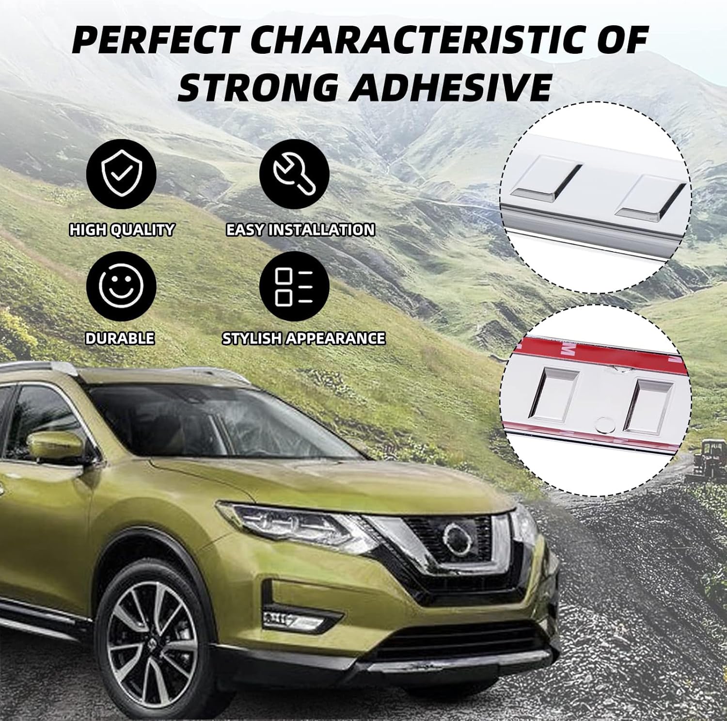 ECOTRIC Rear Bumper Guard Cover Pad Compatible with 2014-2020 Nissan Rogue 999T6-G2000 999T6G2000 999B1G500A 999B1-G500A Rear Bumper Tailgate Trim Molding Cover Panel Protector Chrome