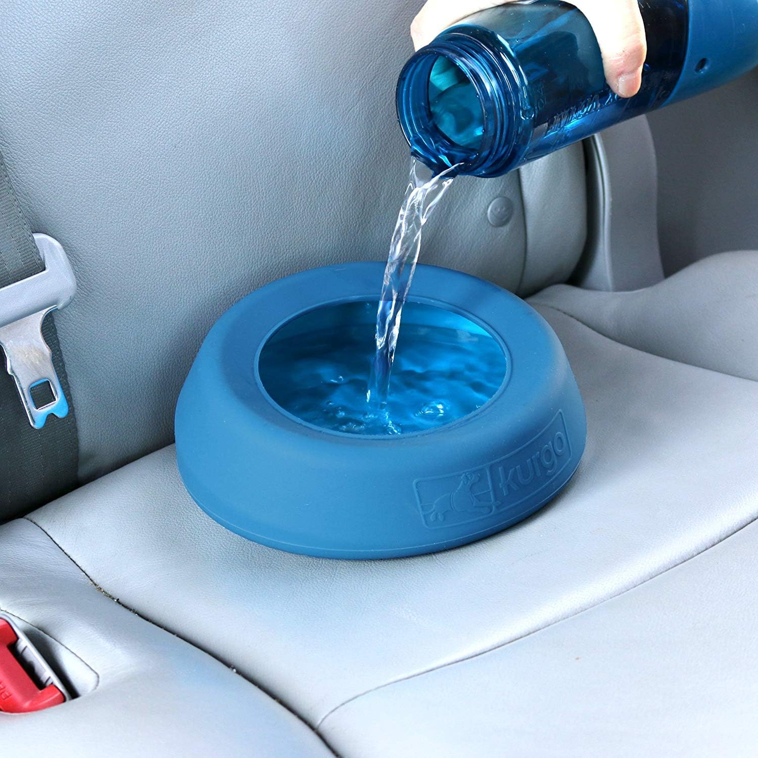 Coastal Blue Silicone Splash-Free Dog Water Bowl