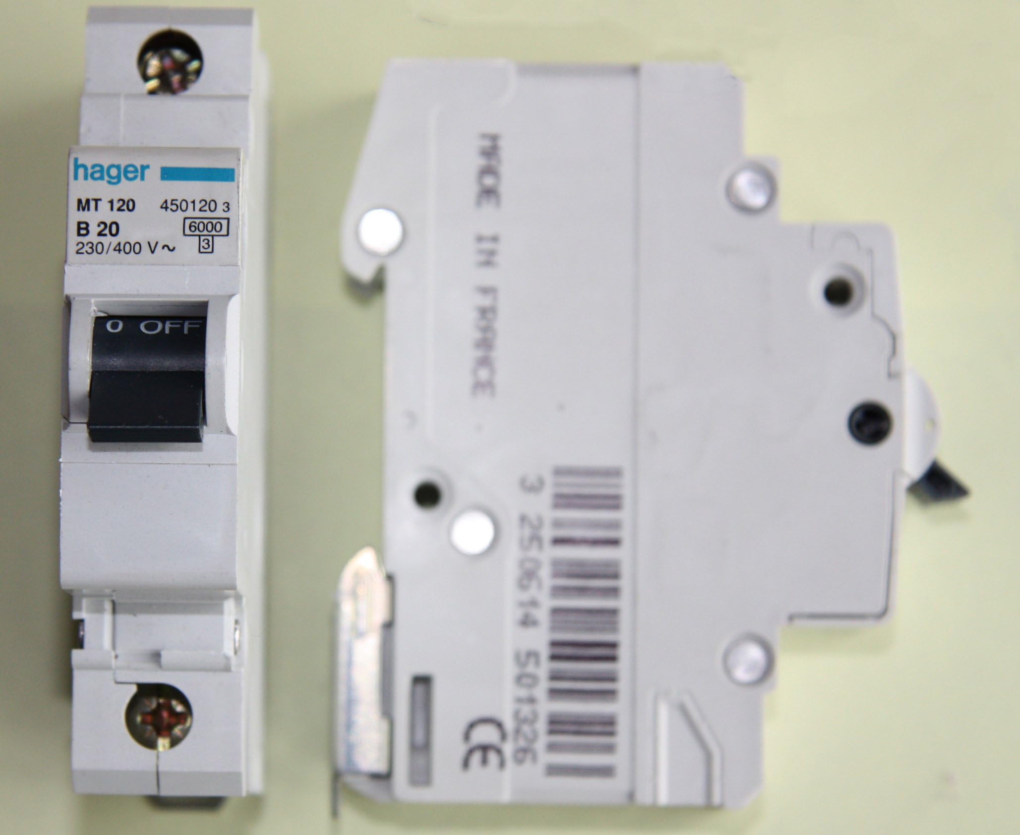 MT120 Hager Miniature Circuit Breaker 6kA Type B SP Single Pole MCB - 20A Rating