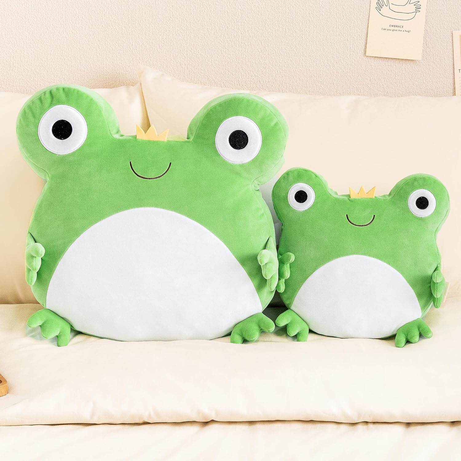 Lazada 2PC Frogs Kids Pillow Toys Plush Pillows Soft Gifts for Toddler Green (15+10Inches)