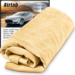 Airlab Window Leather Car Leather Cloth 50x40cm, Genuine Leather Car Leather Window Leather Wipe Cloth for Car Window Motorcycle