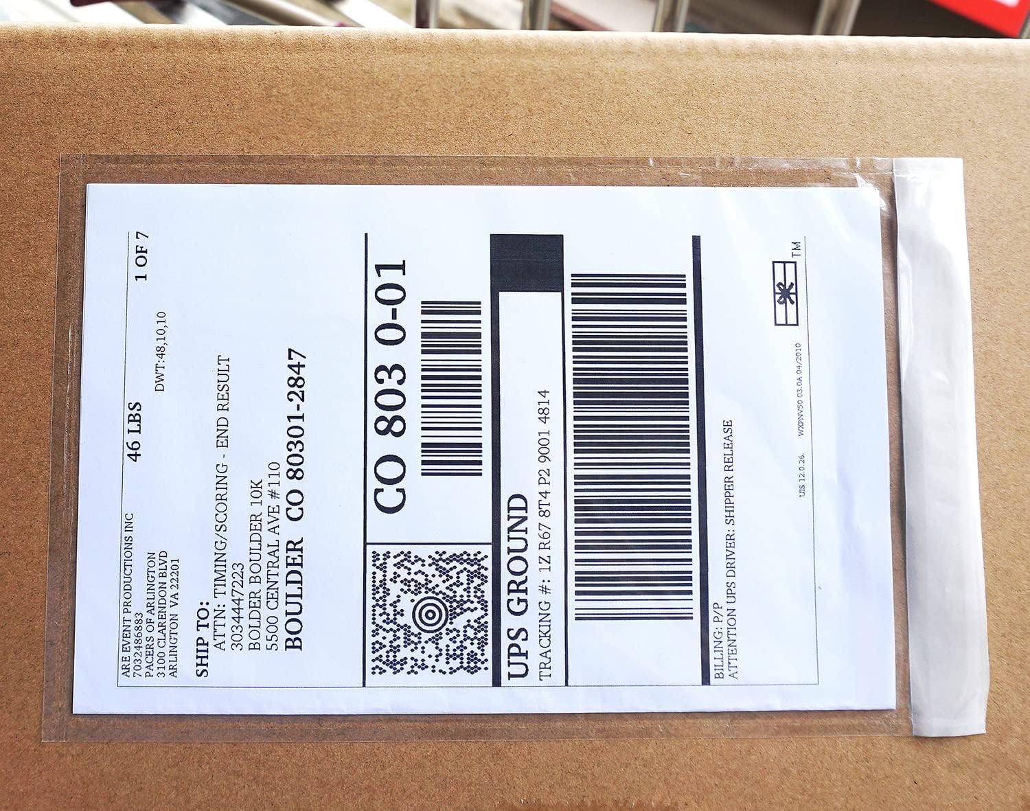 250 Pack UPS Label Pouches 6.5” x 10” Packing List