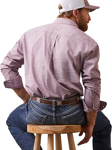 Miniatura 2 de ARIAT Camisa para hombre Solid Slub Classic Fit Morado L, Club de vinos