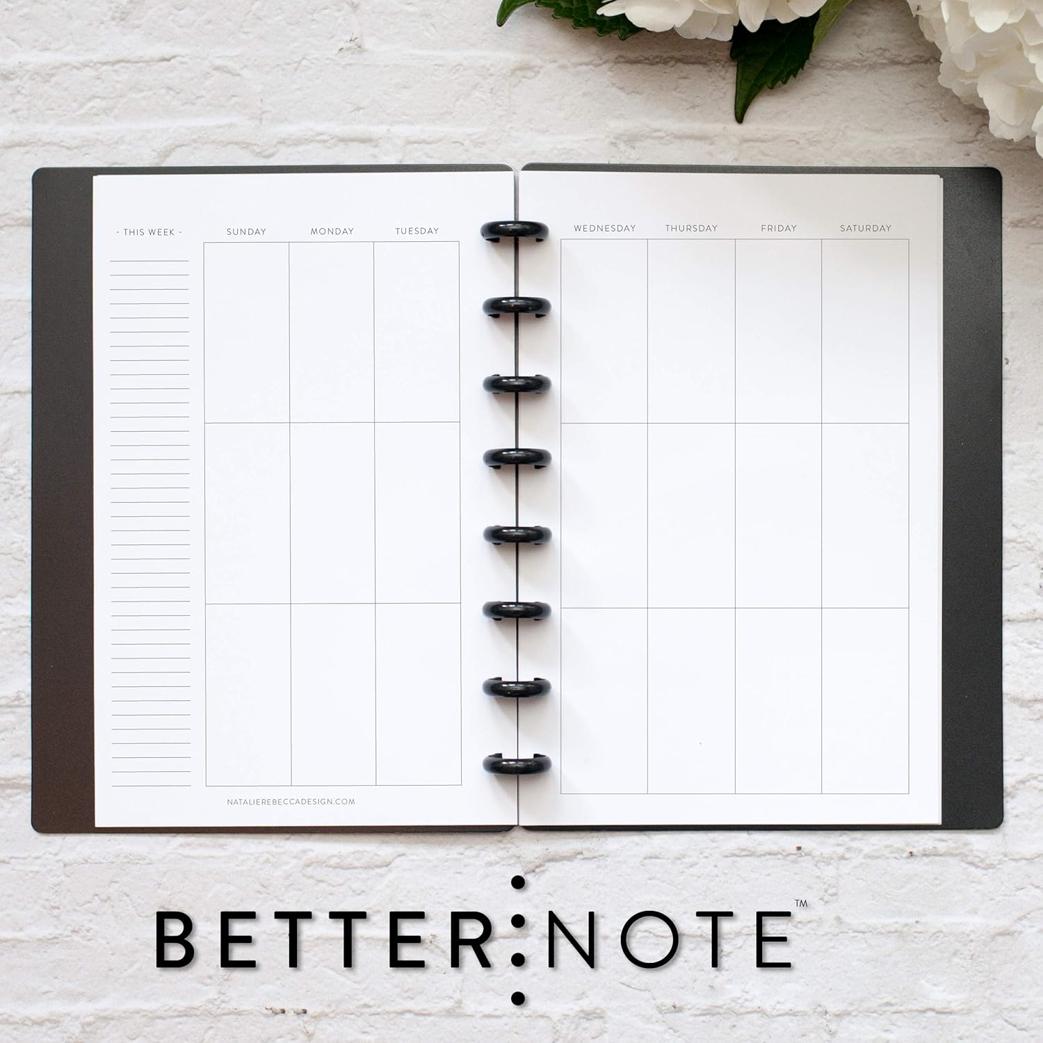 BetterNote Vertical Undated Calendar Refill Pages for Discbound Notebooks like Happy Planner, Levenger Circa, Staples Arc, TUL, InkWell Press, Talia (Classic- 6 Months, 8-Disc, 5.5"x8.5")