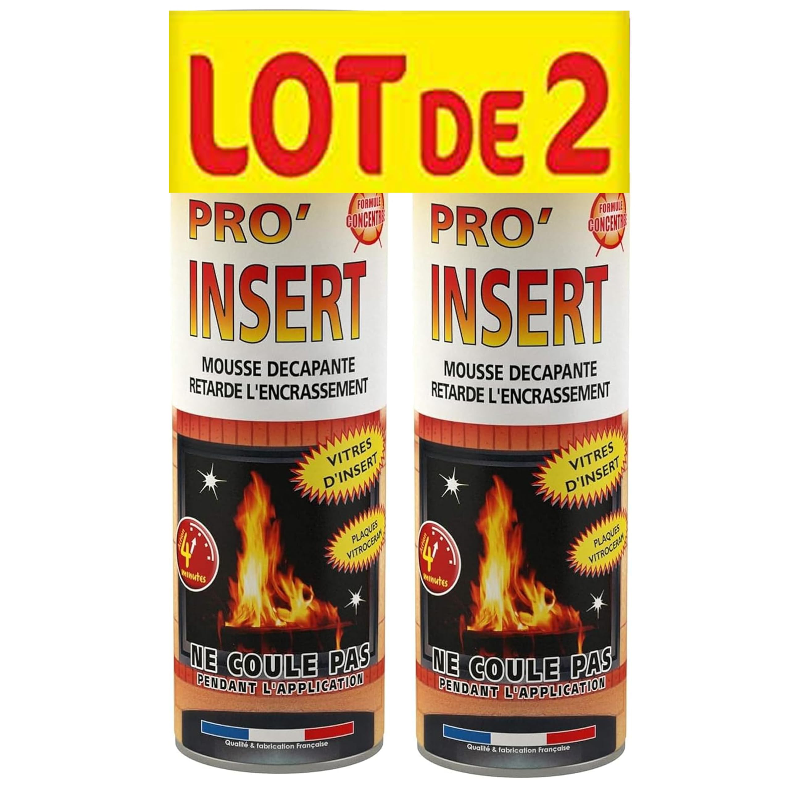 Fulgator - PRO INSERT - Mousse décapante Vitres inserts - Lot de 2 x 500 ML - Fabriqué en France