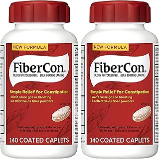 FiberCon Fiber Therapy Coated Caplets, Safe, Simple & Comfortable Insoluble Fiber for Bowel Irregularity,