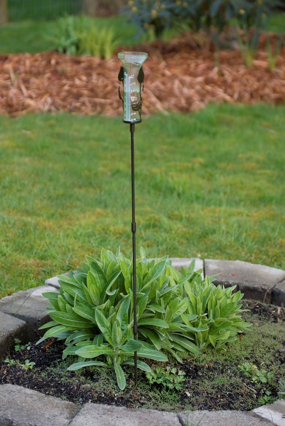 Luster Leaf 1645 Decorative Spiral Metal Rain New Screw-Together Stakes Rainfall Gauge, Bronze