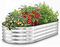 Utopia Home Galvanized Raised Garden Bed 4x2x1ft Kit - Rust-Proof Metal Planter Box for Easy Veggie, Fruit & Flower Gardening