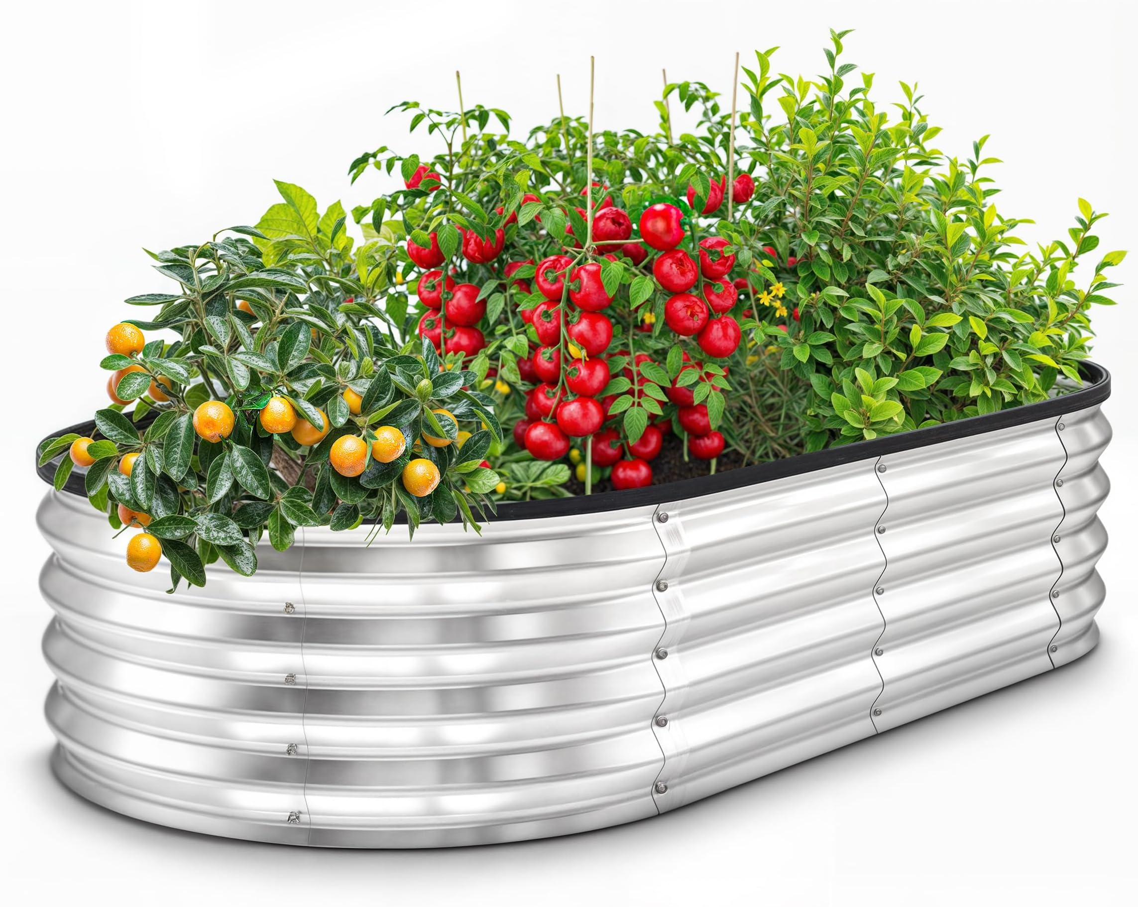 Utopia Home Galvanized Raised Garden Bed Kit 4x2x1ft Planter Box Raised Garden Bed, Outdoor, Easy Assembly, Metal Raised Bed for Gardening Vegetables, Fruits and Flowers - 01 Pack - Silver