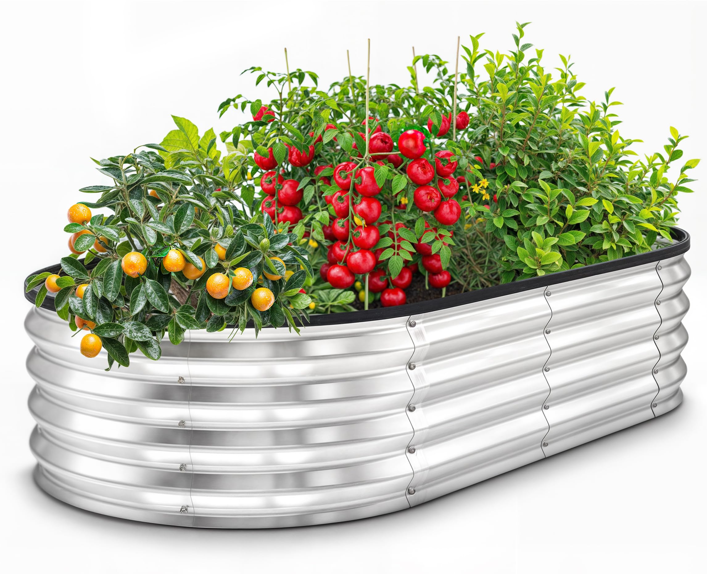 Utopia Home Galvanized Raised Garden Bed, 4ft x 2ft Planter Boxes Outdoor with Easy Assembly, Large Garden Bed for Vegetables, Fruits, Flower