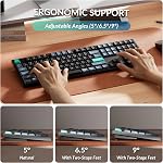 Keychron B36 2.4 GHz Wireless Bluetooth Keyboard Silent Typing 100% Full-Size Layout Launcher Support with Numeric Keypad Ergonomic Angle Compatible for Mac Windows Linux
