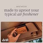 Drift Voiture Air Kit de démarrage de fraicheur - Désodorisant en bois - Détecteur d'odeur de véhicule - Diffuseur automatique Scent - Refroidissement de la voiture longue durée, Noir, 1.06 Ounce (paquet 1)