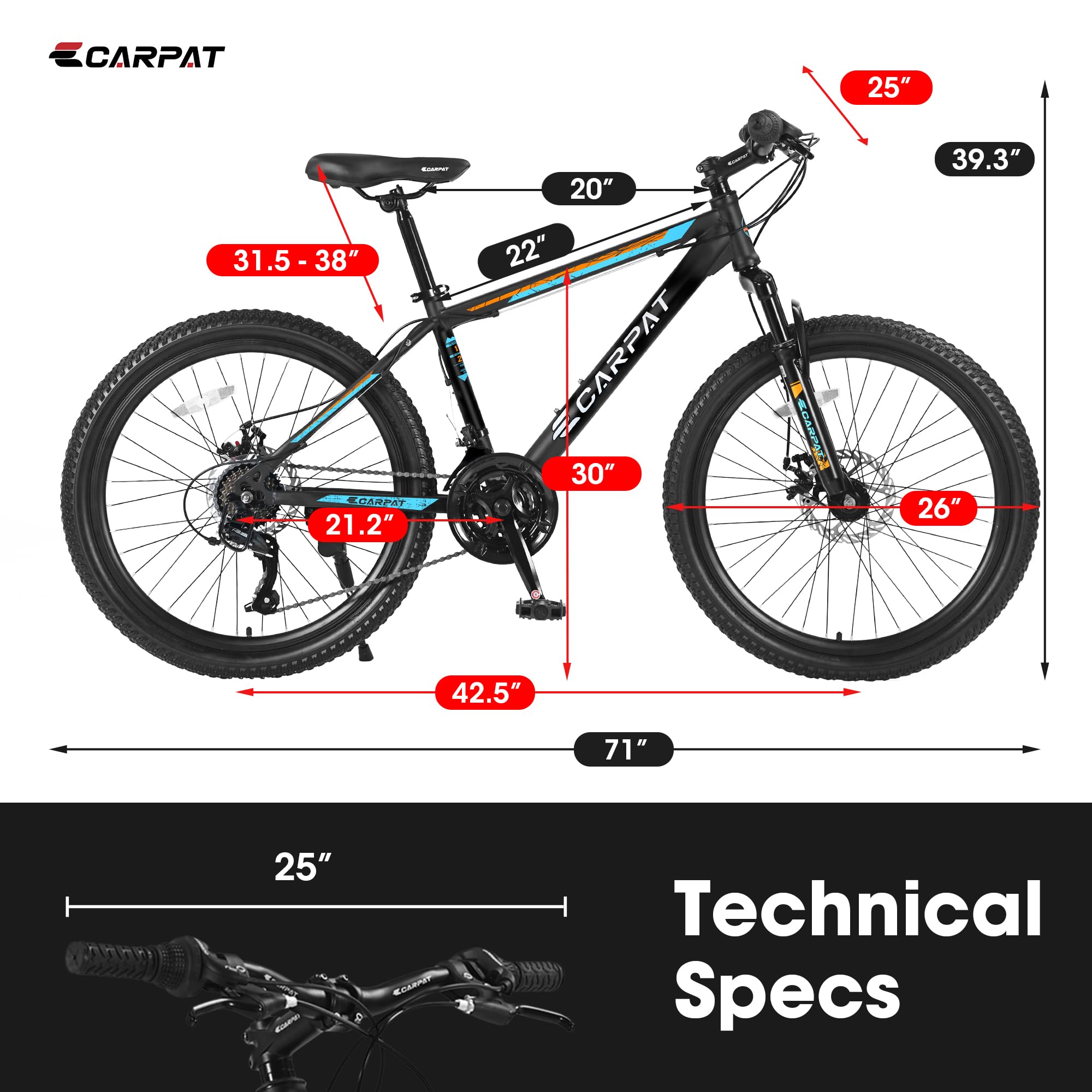 Amazon.com : S26102 26 Inch Mountain Bike 21 Speeds with