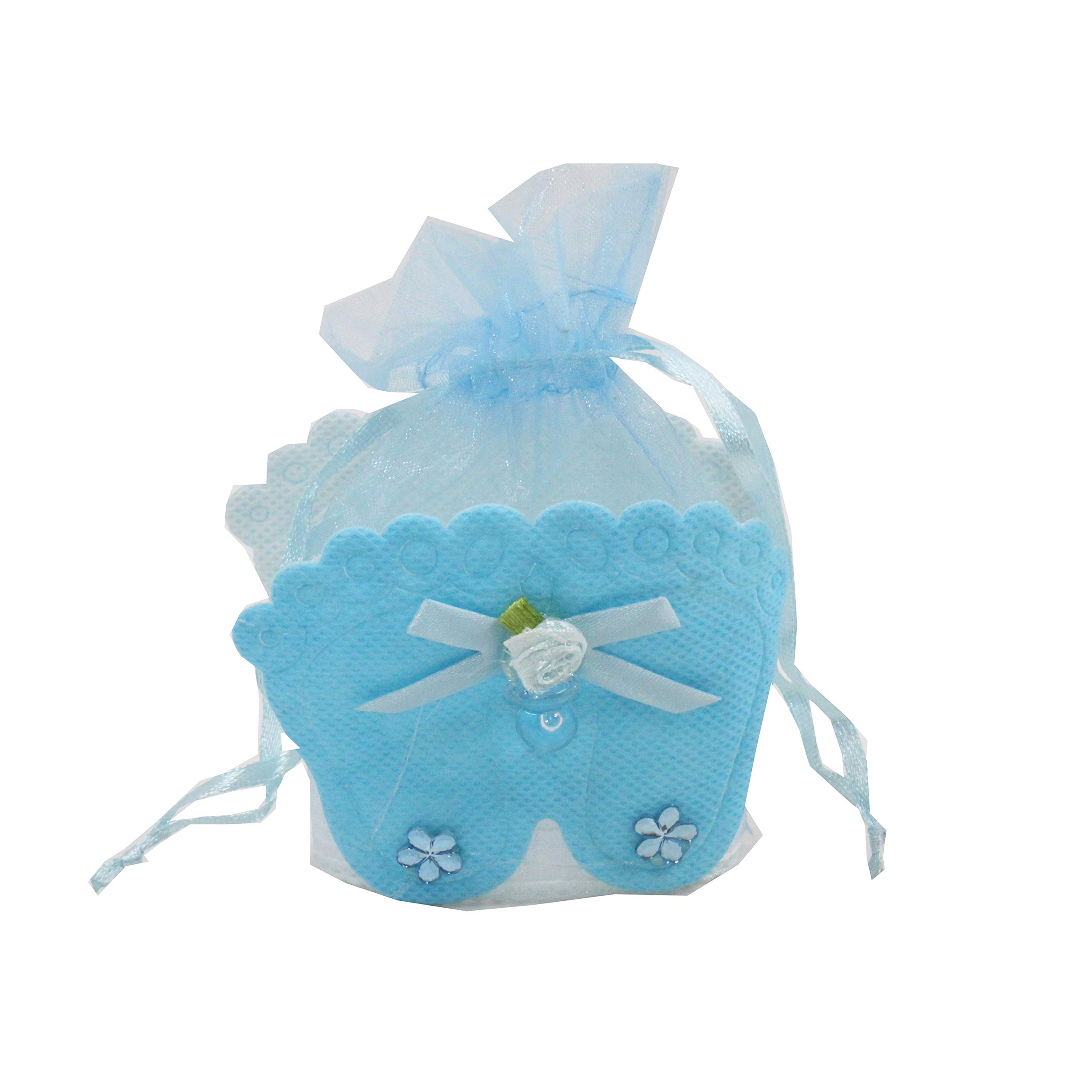 Jades : Baby Themed Favor Treat Bag- Baby Themed Party Candy Pouch-Baby Shower Treat Pouch-Baby Themed 1st Birthday Favor-Baby Themed Return Gift (Blue Set of 12 - A)-image-21