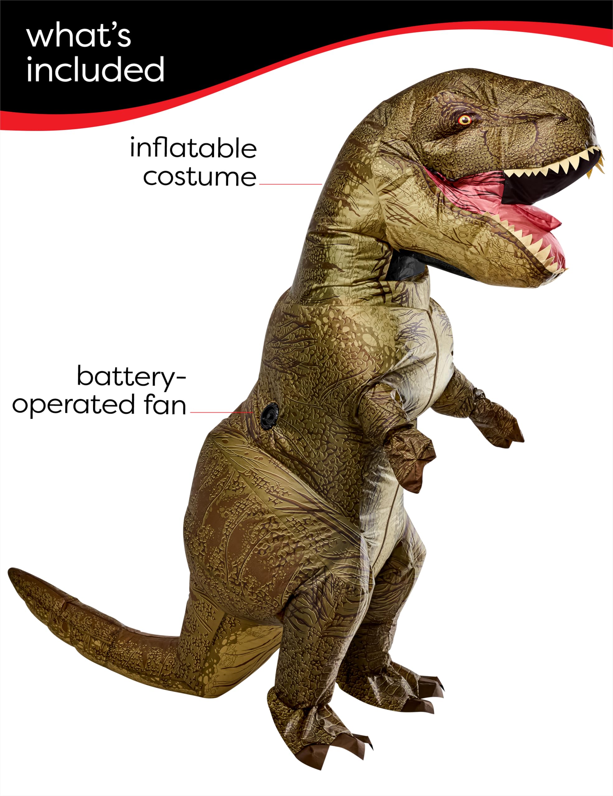 Rubies Disfraz inflable de Jurassic World T-rex para adulto