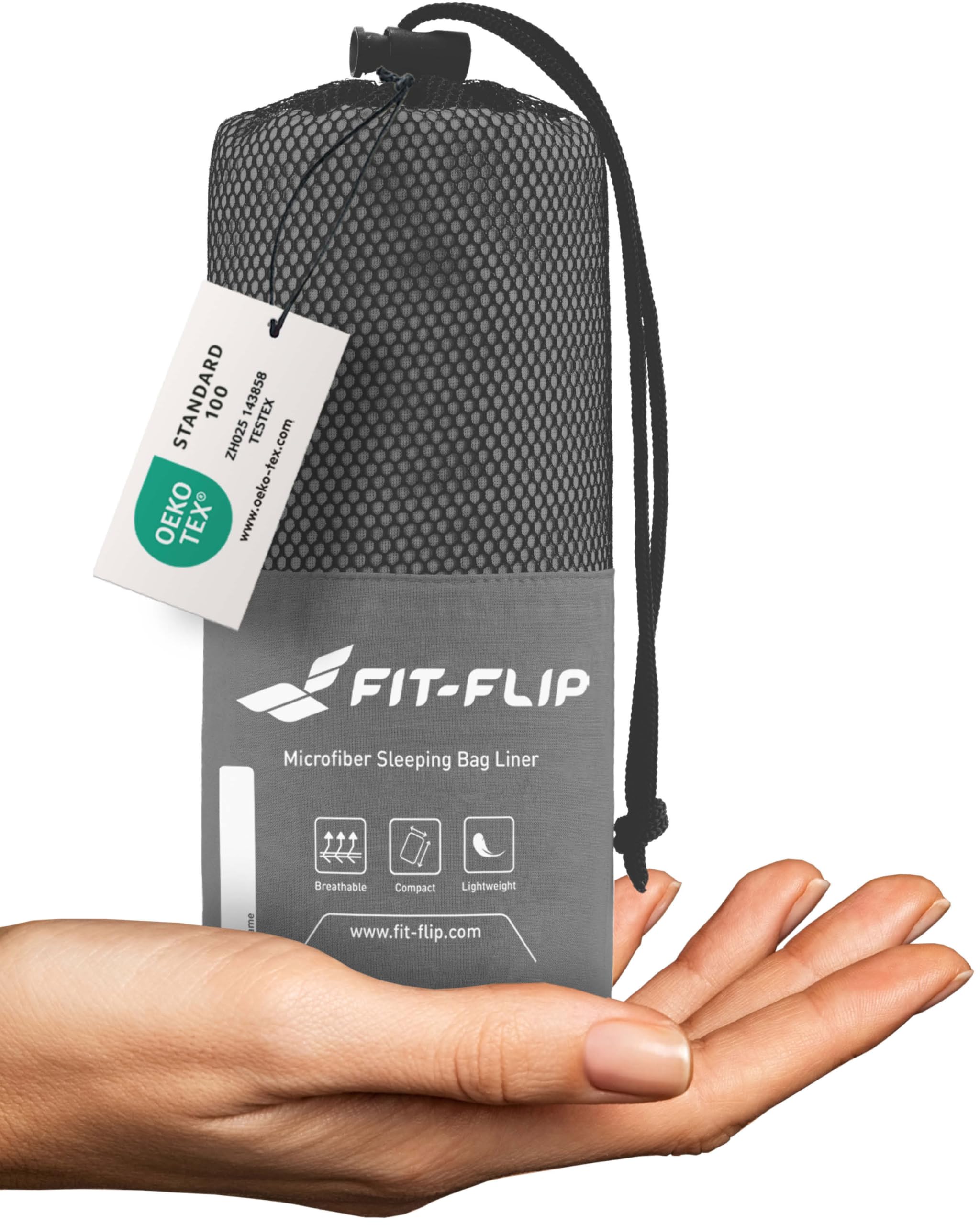 Fit-Flip Sacco Lenzuolo da Viaggio - 100% Cotone o Microfibra - Sacco a pelo con scomparto per cuscino - Sacco Letto singolo ultraleggero e compatto - Sacco a Pelo leggero Estivo