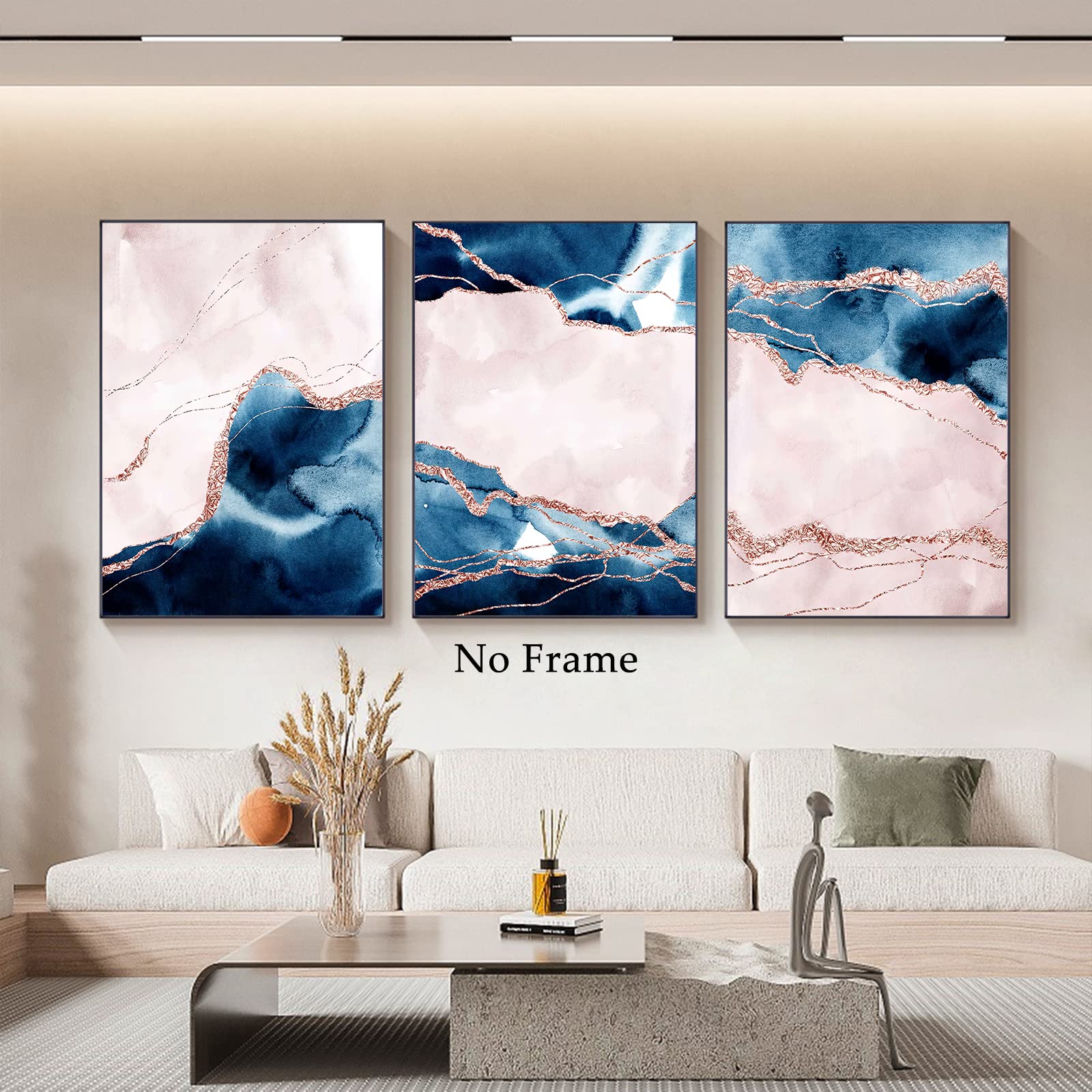 青とピンクの抽象画 キャンバスアート キャンバスに描かれた抽象画 青とピンクの色の抽象画 モダンな