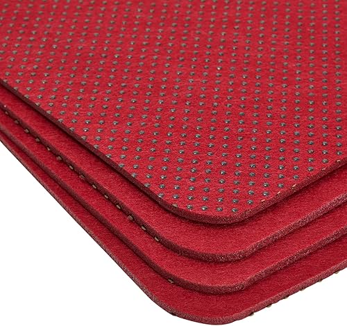 Miniatura 4 de Juego de 8 manteles individuales de fieltro para mesa de comedor y decoración de cocina con posavasos y bolsas de cubiertos (rojo oscuro, 24 piezas)