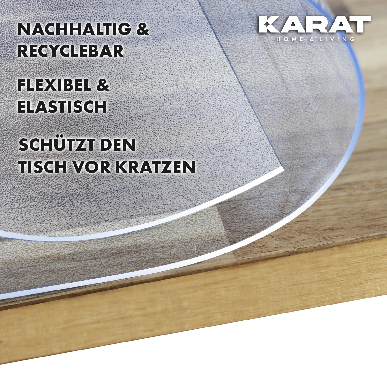 KARAT Transparente mattierte Tischfolie mit gerader Kante - Tischdecke nach Maß, Größe wählbar - Folie, Schutzfolie mattiert, Tischschutz (Imperial, B:100 x L:200 cm)