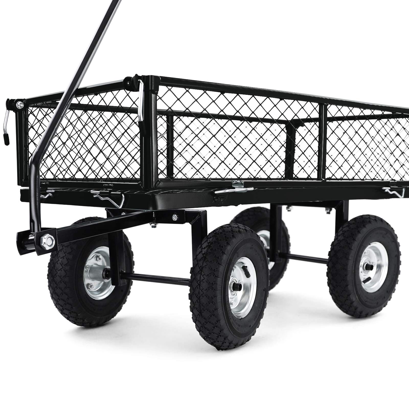 Transport Gitterwagen Handwagen Bollerwagen Seiten klappbar bis 250kg Schwarz