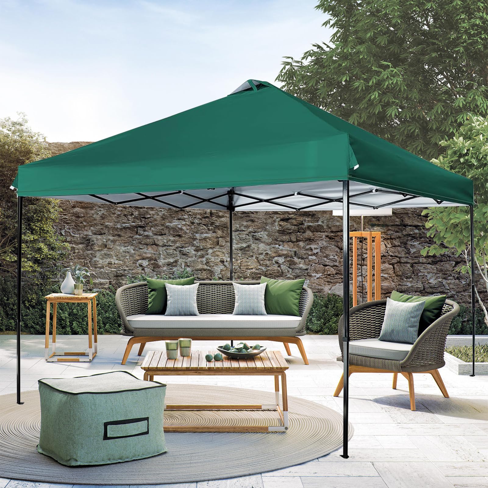 Lona de protección Solar de poliéster 300D Impermeable con Rejillas de ventilación, 300 x 300 cm, para Camping al Aire y exposiciones en el jardín