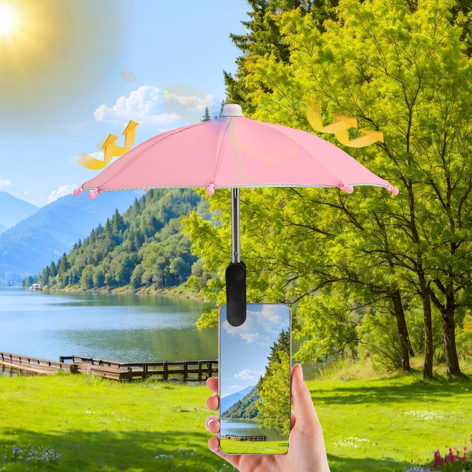 Generico Ombrello Per Telefono E Cellulare, Anti Abbagliamento Parasole Per Spiaggia E Navigazione Esterna,Riflesso Con Sa A Pressione Per Tablet Sedie Auto Bici Trekking E Viaggi Esterni