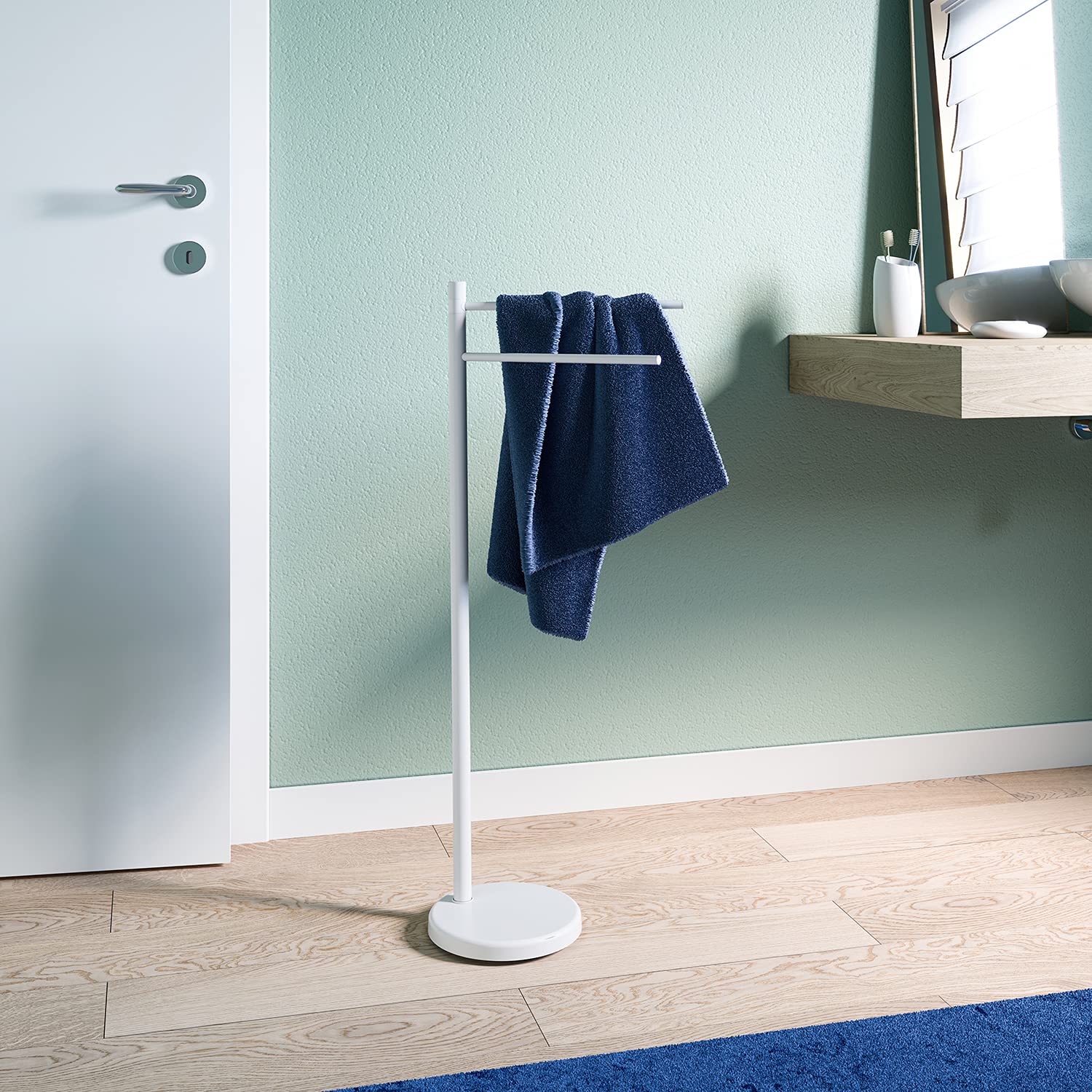 Image secondaire de Porte-Serviette sur Pied Gedy Mamolo en Aluminium Blanc