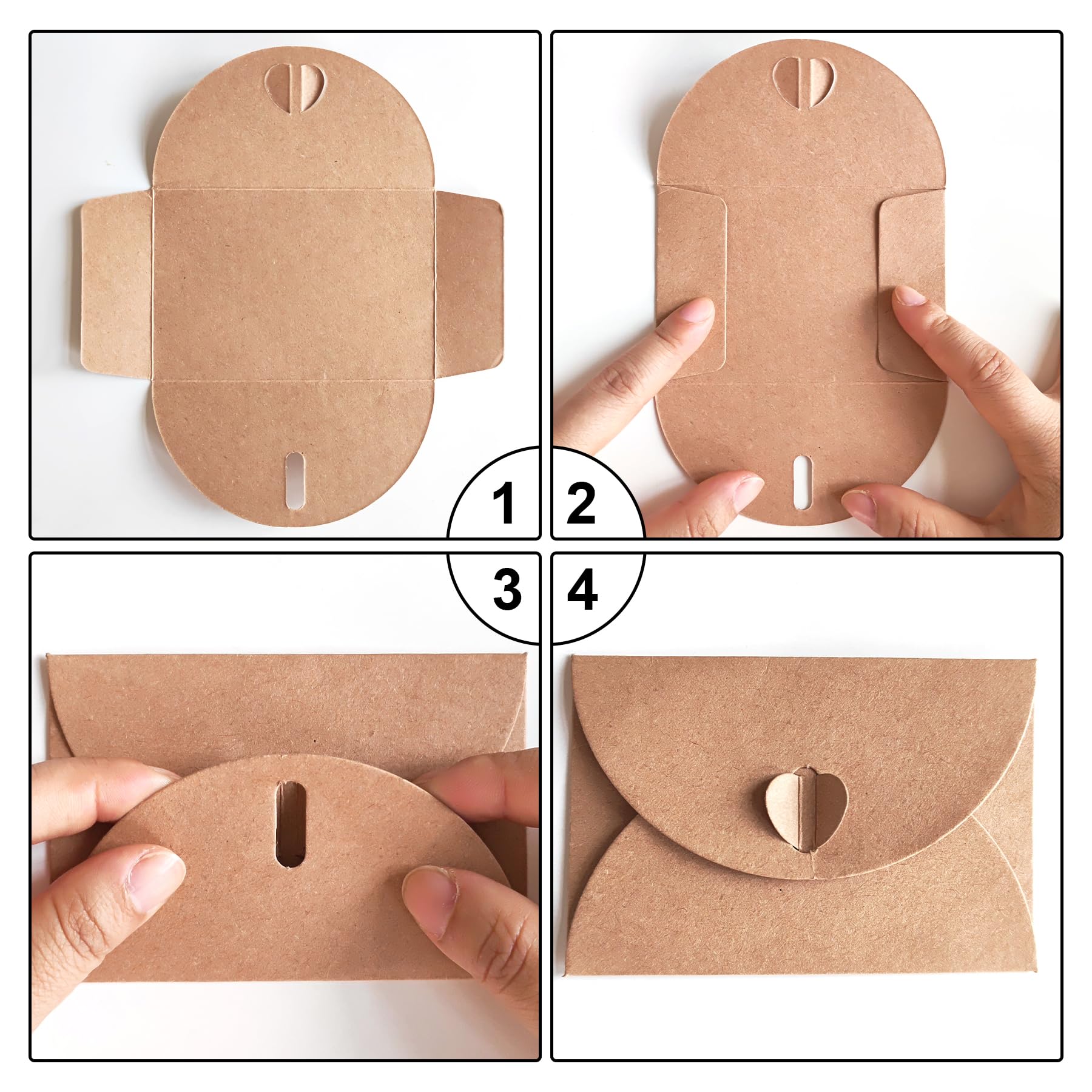 25 Pièces Petites Enveloppes Kraft avec 25 Cartes Vierges 10.6×7.6cm pour Noël Fête Invitation