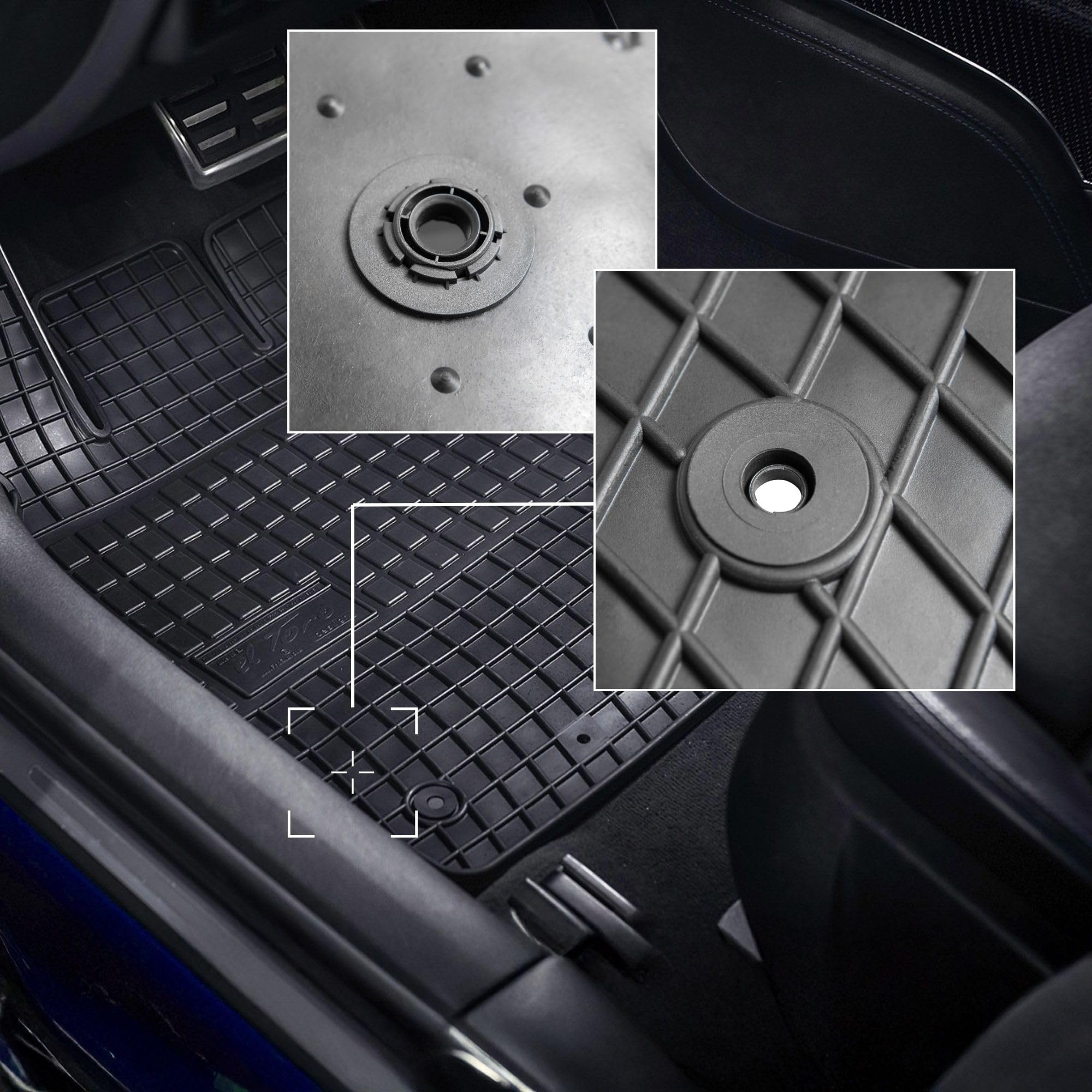 Tappetini in gomma su misura, compatibili con Peugeot Traveller (2016) | Qualità: Premium – Vestibilità precisa antiscivolo, 6 pezzi, colore nero